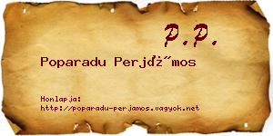 Poparadu Perjámos névjegykártya